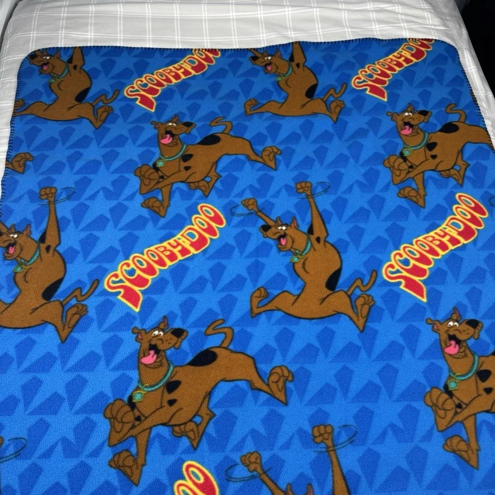 Scooby-Doo Vintage 2003 Fleece Throw Blanket Blue Hanna-Barbera 46x60